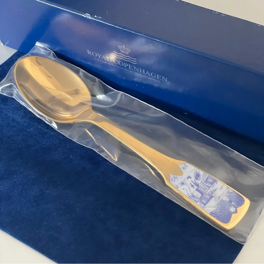 1995 Holiday Gold Plated Spoon by Royal Copenhagen